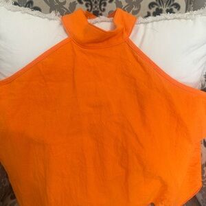 Vibrant Orange Halter Top
